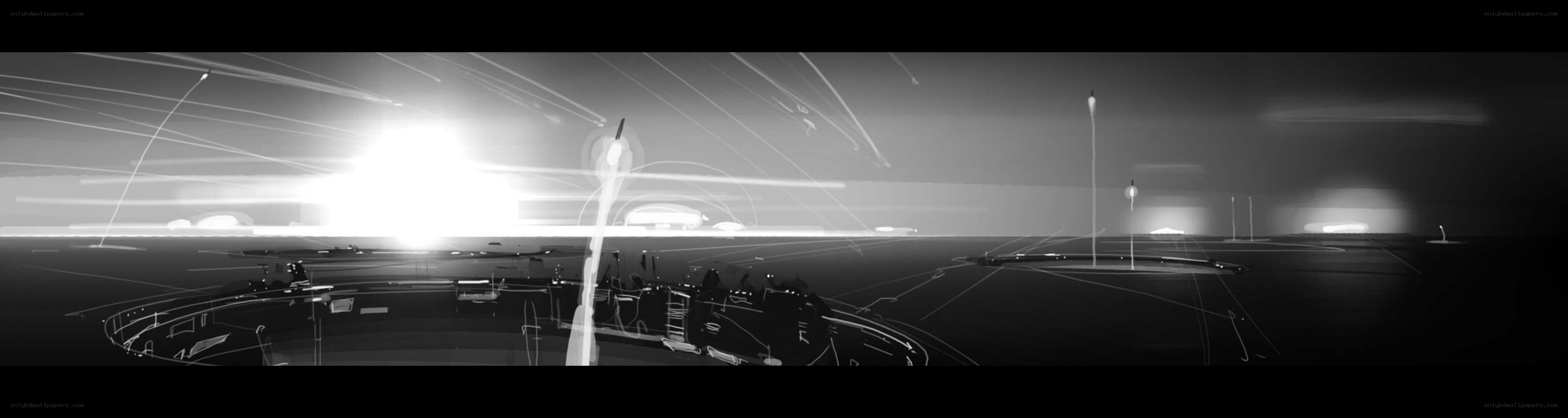 futuristic cityscape at night