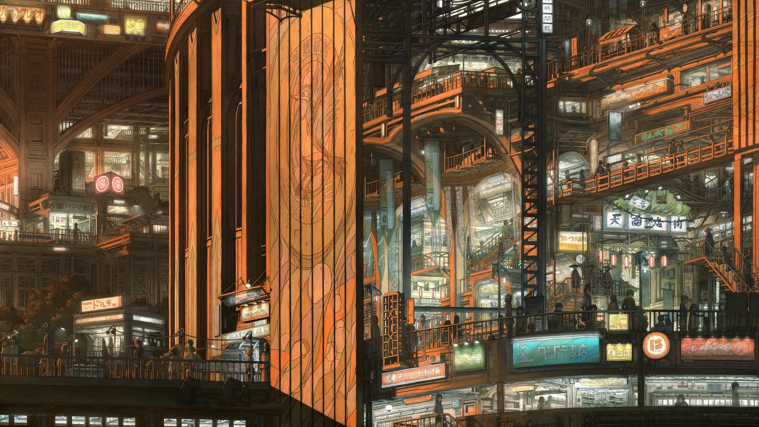 futuristic cityscape at night