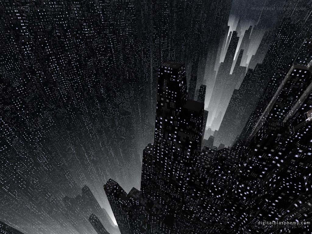 futuristic cityscape at night