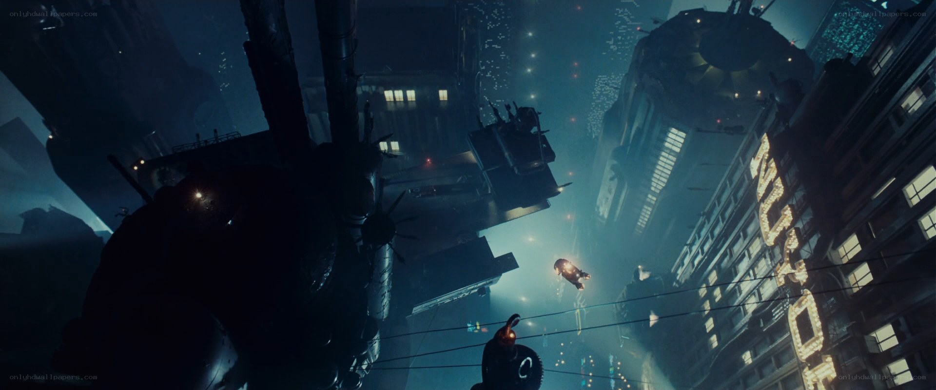 futuristic cityscape at night