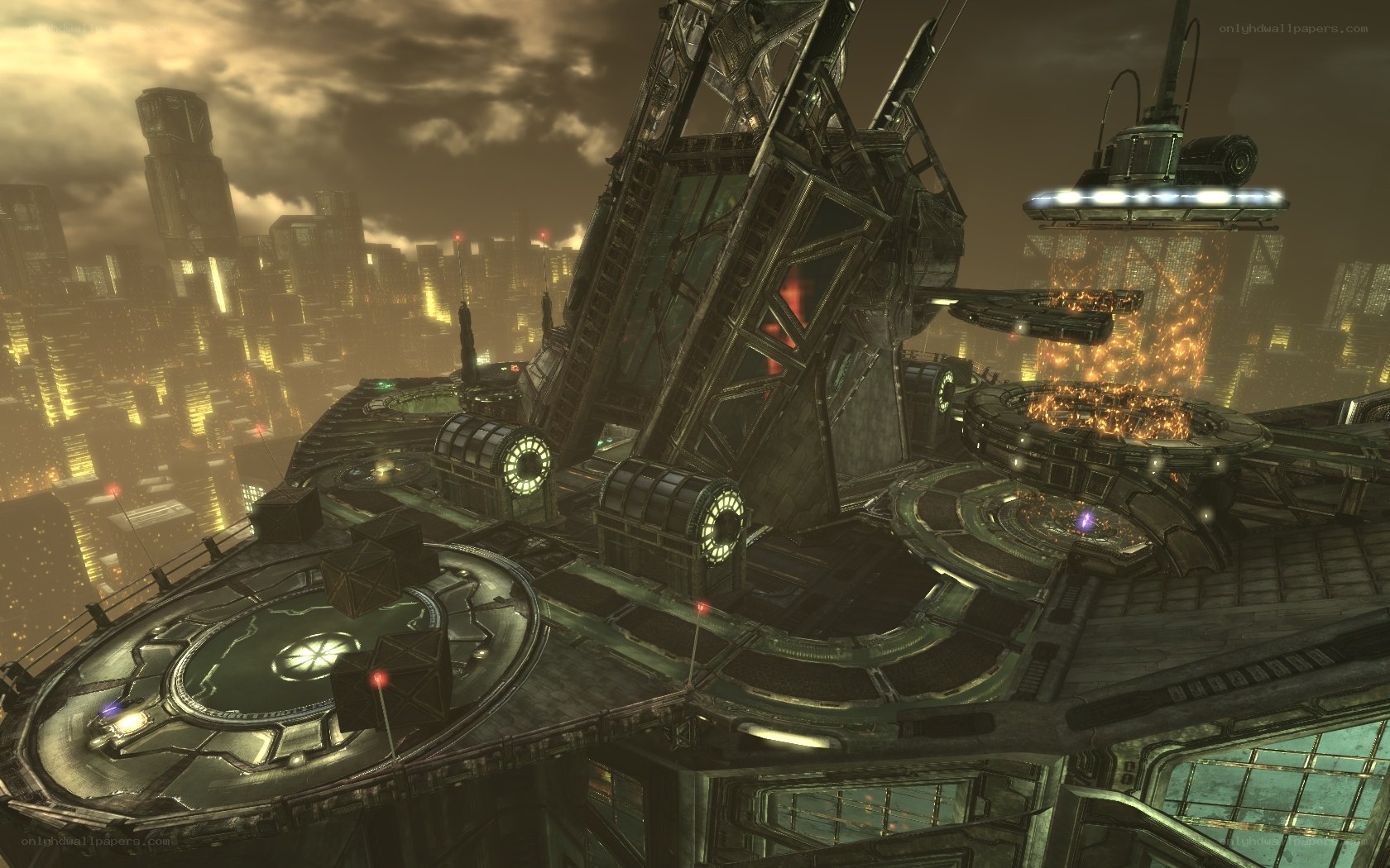futuristic cityscape at night
