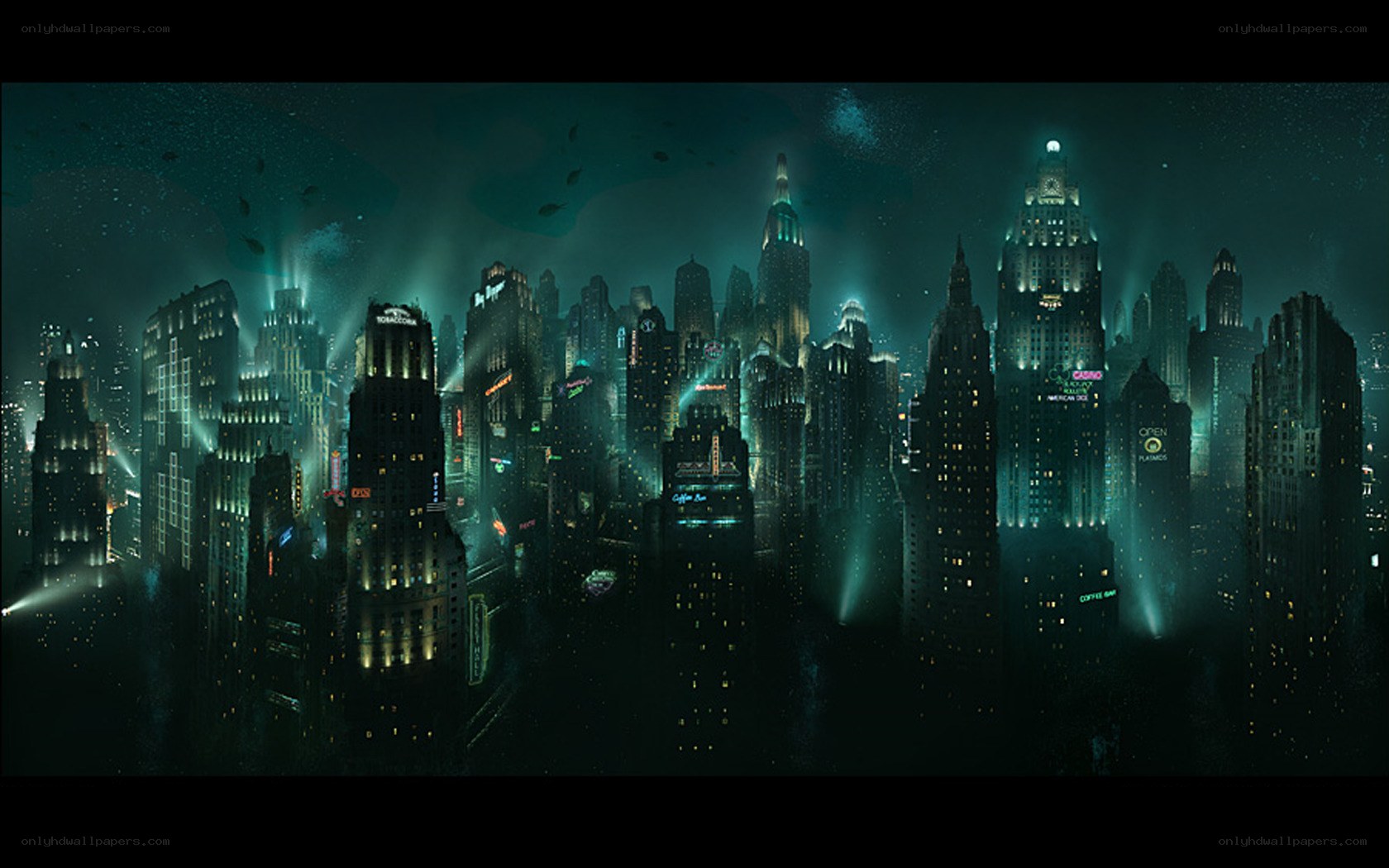 futuristic cityscape at night