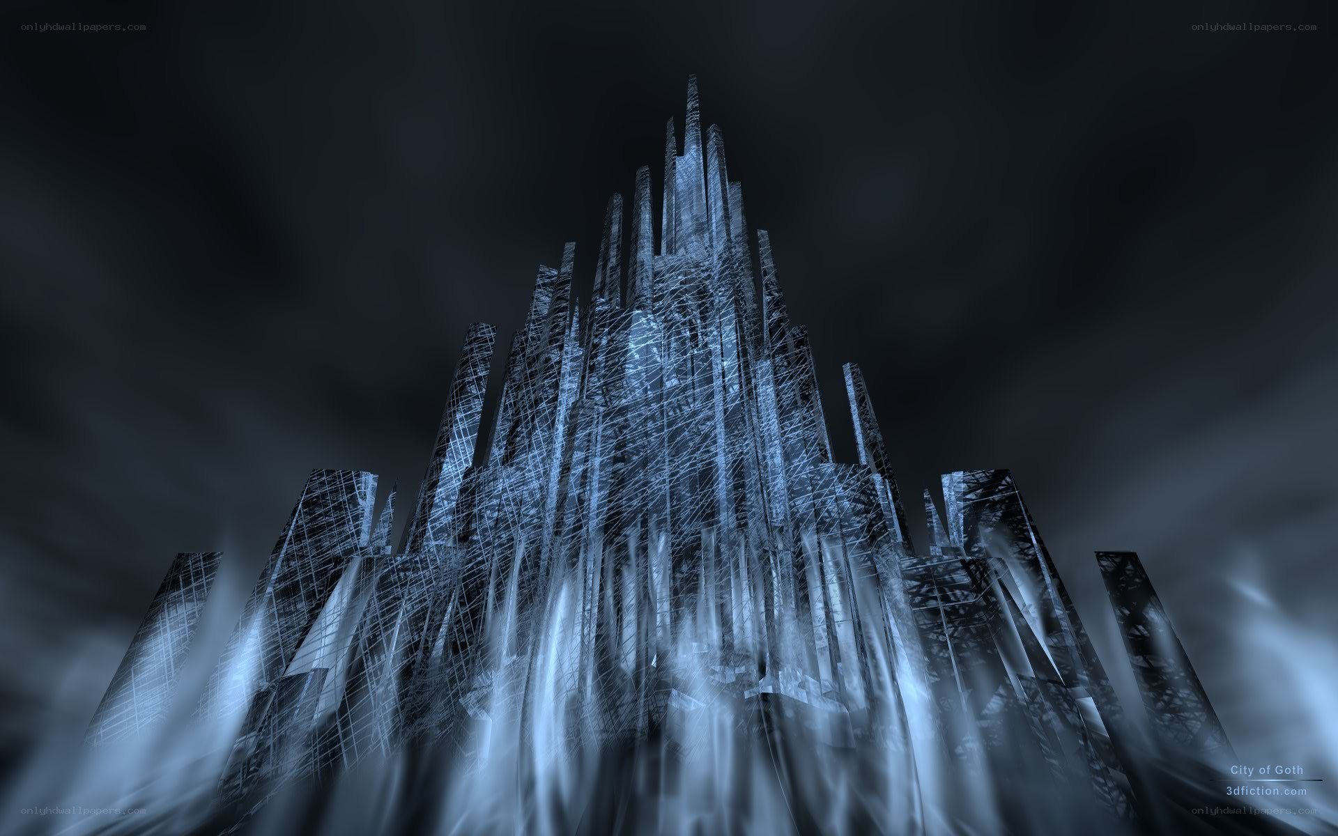 Futuristic cityscape at night