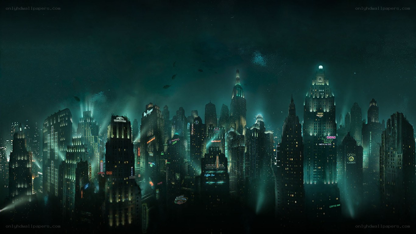 futuristic cityscape at night