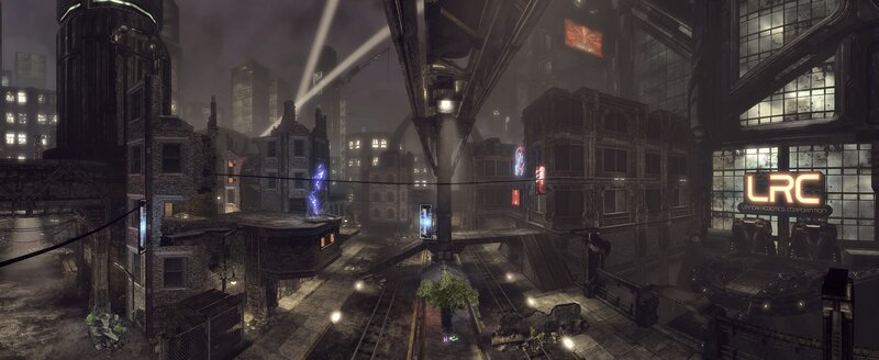 futuristic cityscape at night