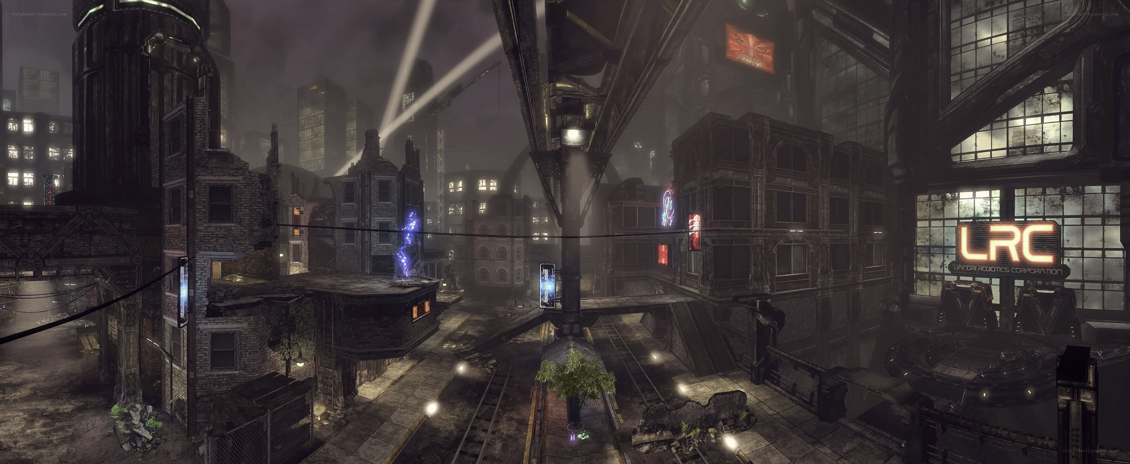 futuristic cityscape at night