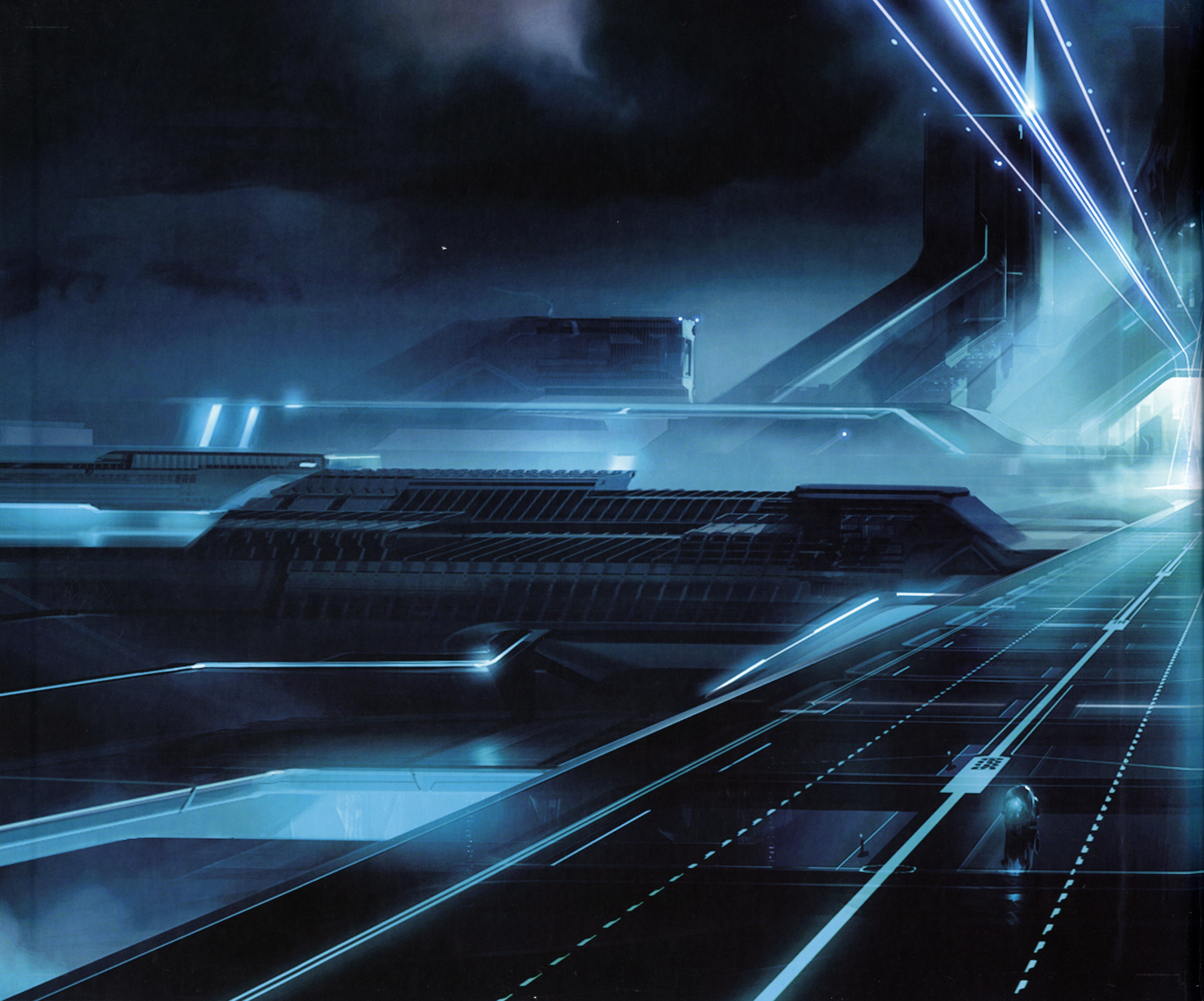 futuristic cityscape at night