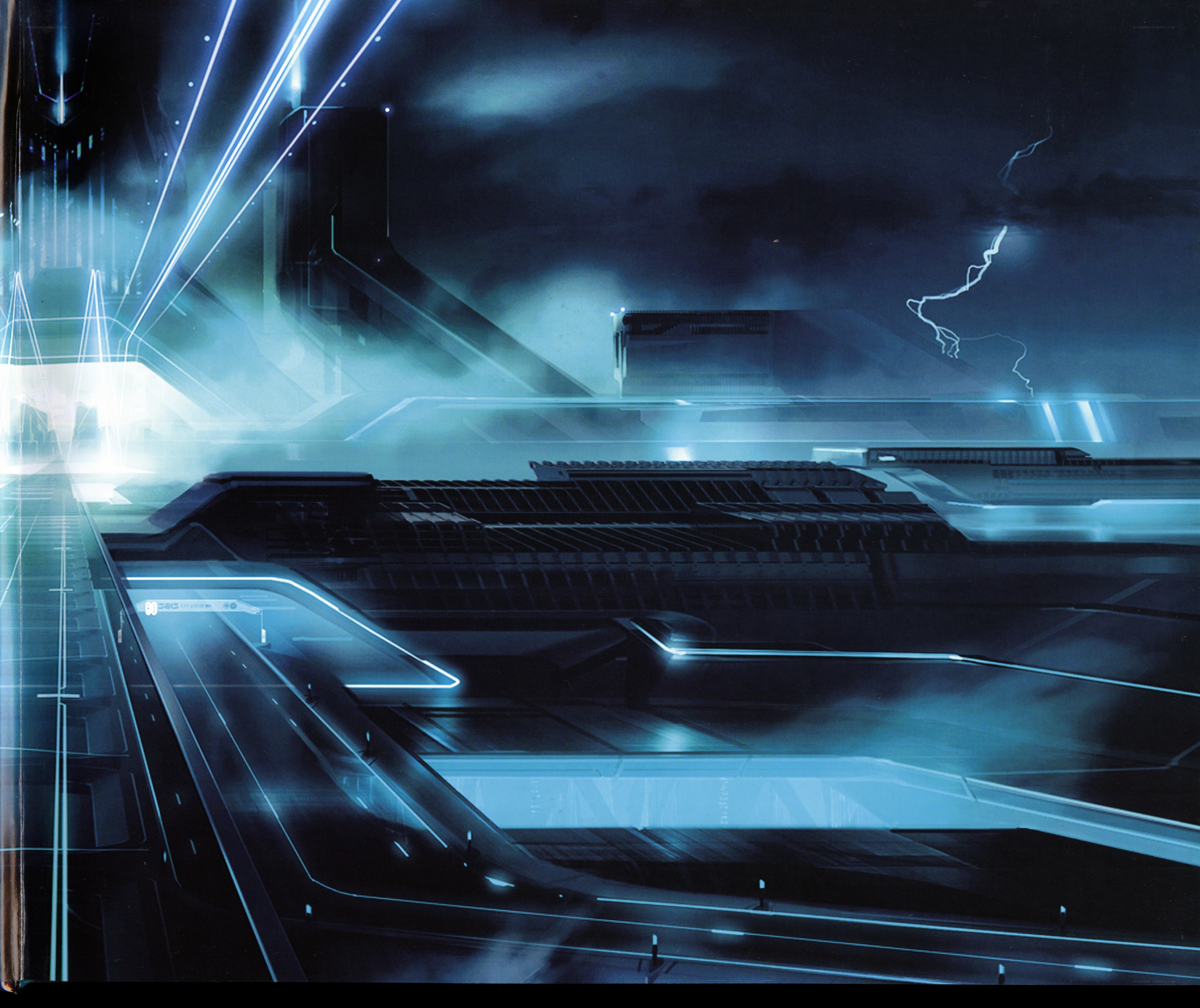 futuristic cityscape at night