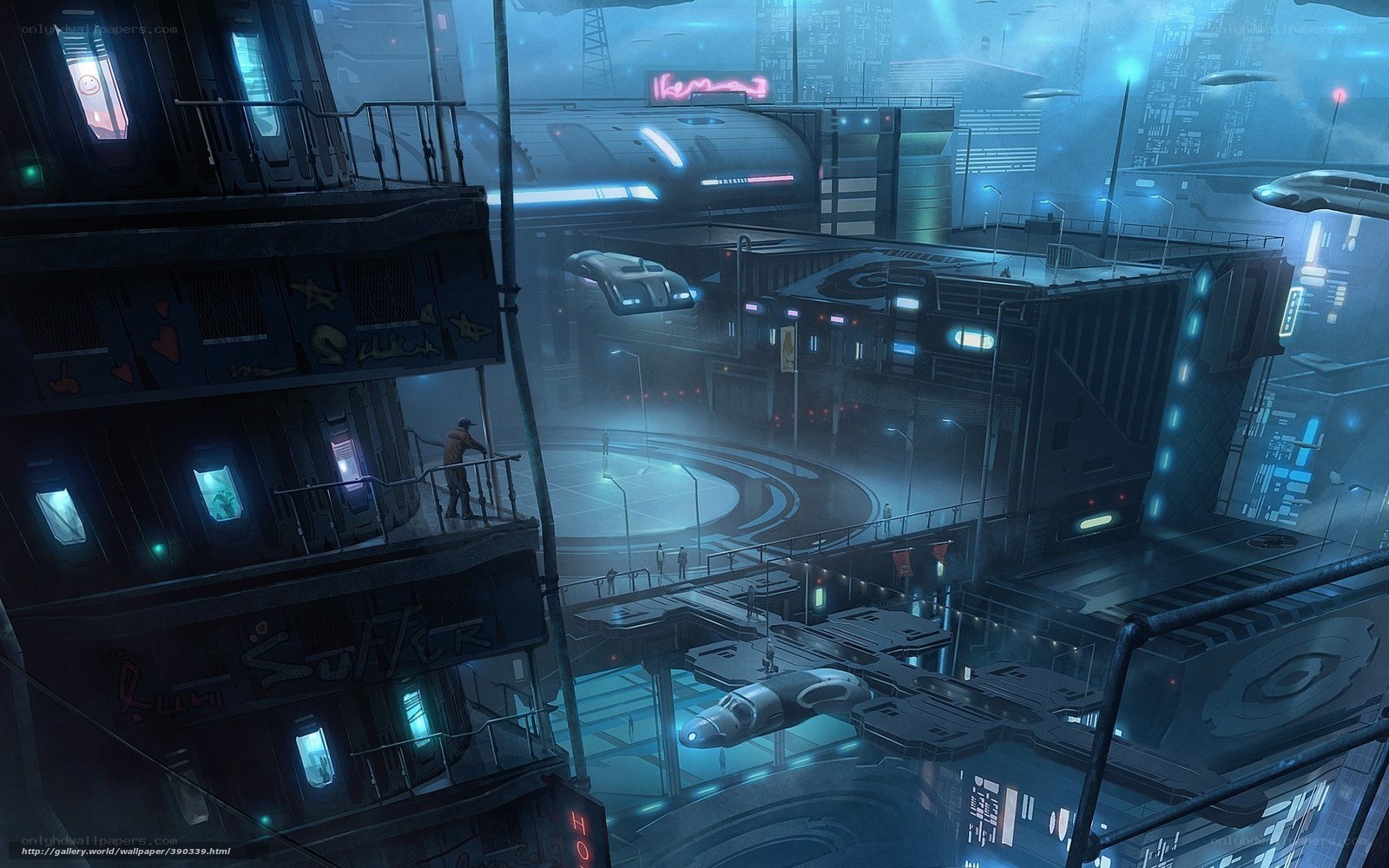 futuristic cityscape at night