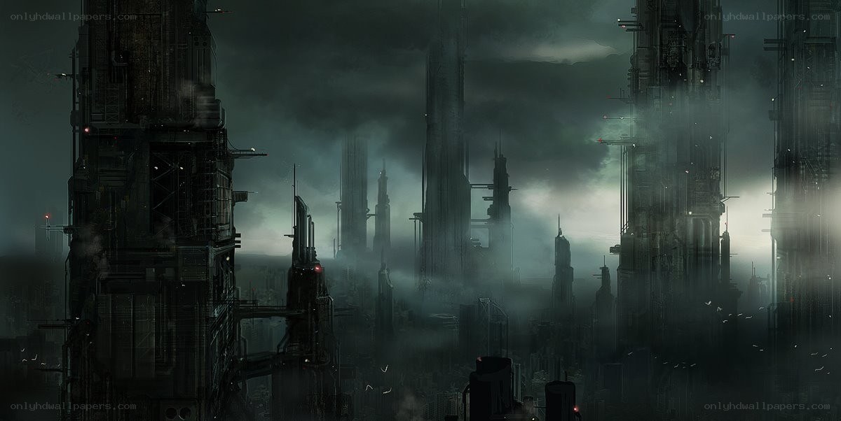 futuristic cityscape at night