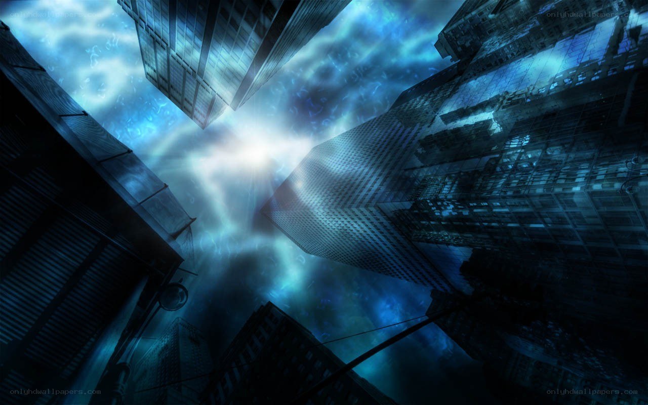futuristic cityscape at night
