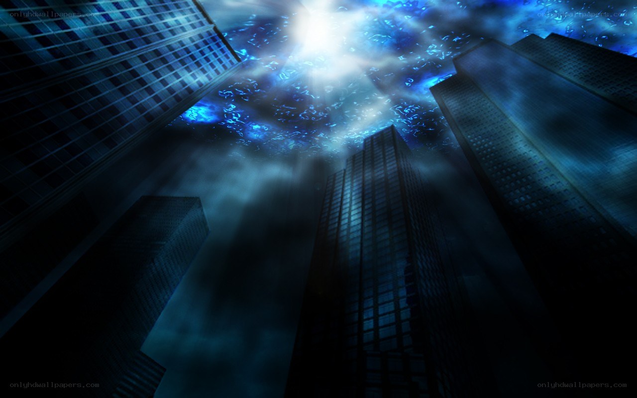 futuristic cityscape at night
