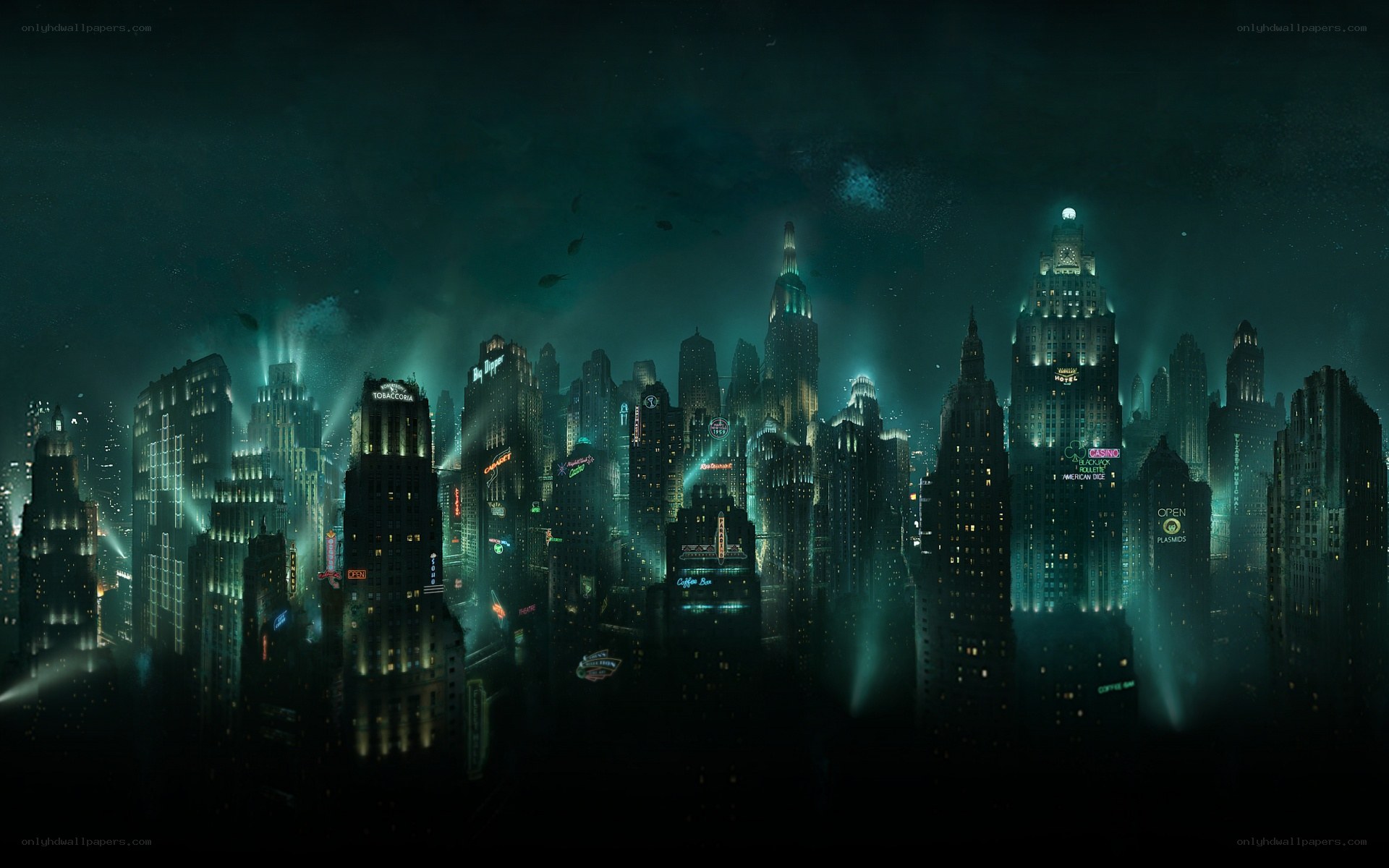 futuristic cityscape at night
