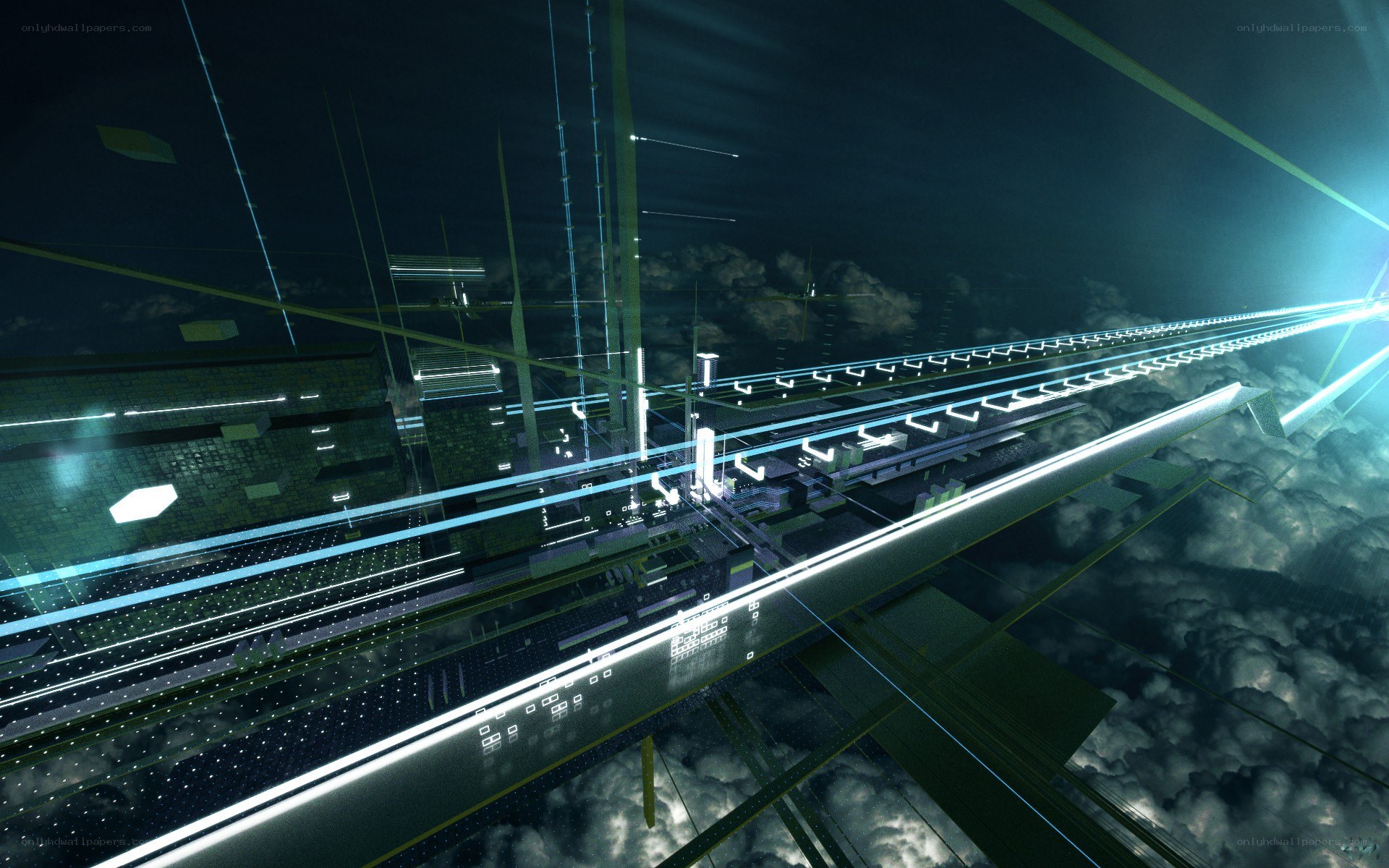 futuristic cityscape at night