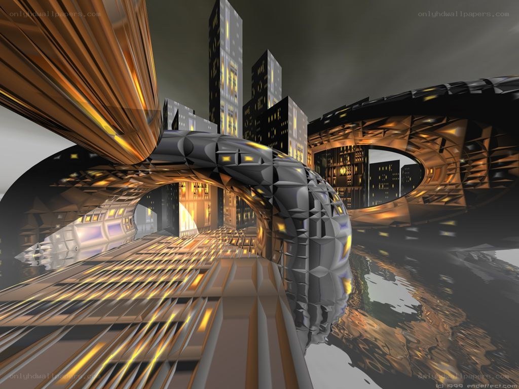 futuristic cityscape at night