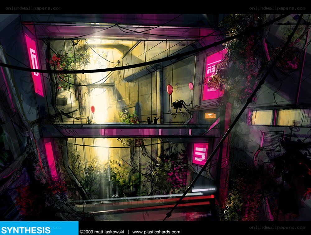 futuristic cityscape at night