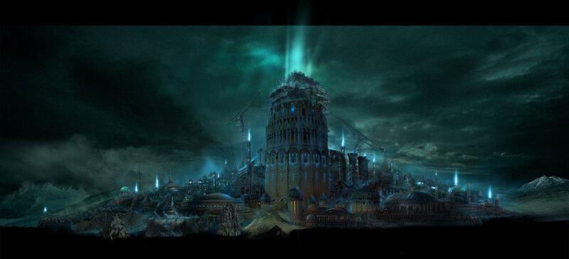 Futuristic Cityscape at Night — Green