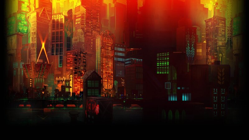 Futuristic Cityscape at Night — Red