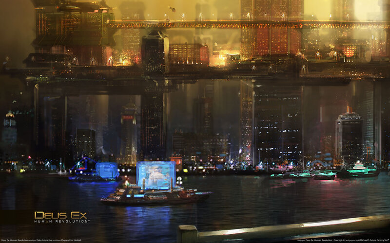 Futuristic Cityscape at Night — Yellow