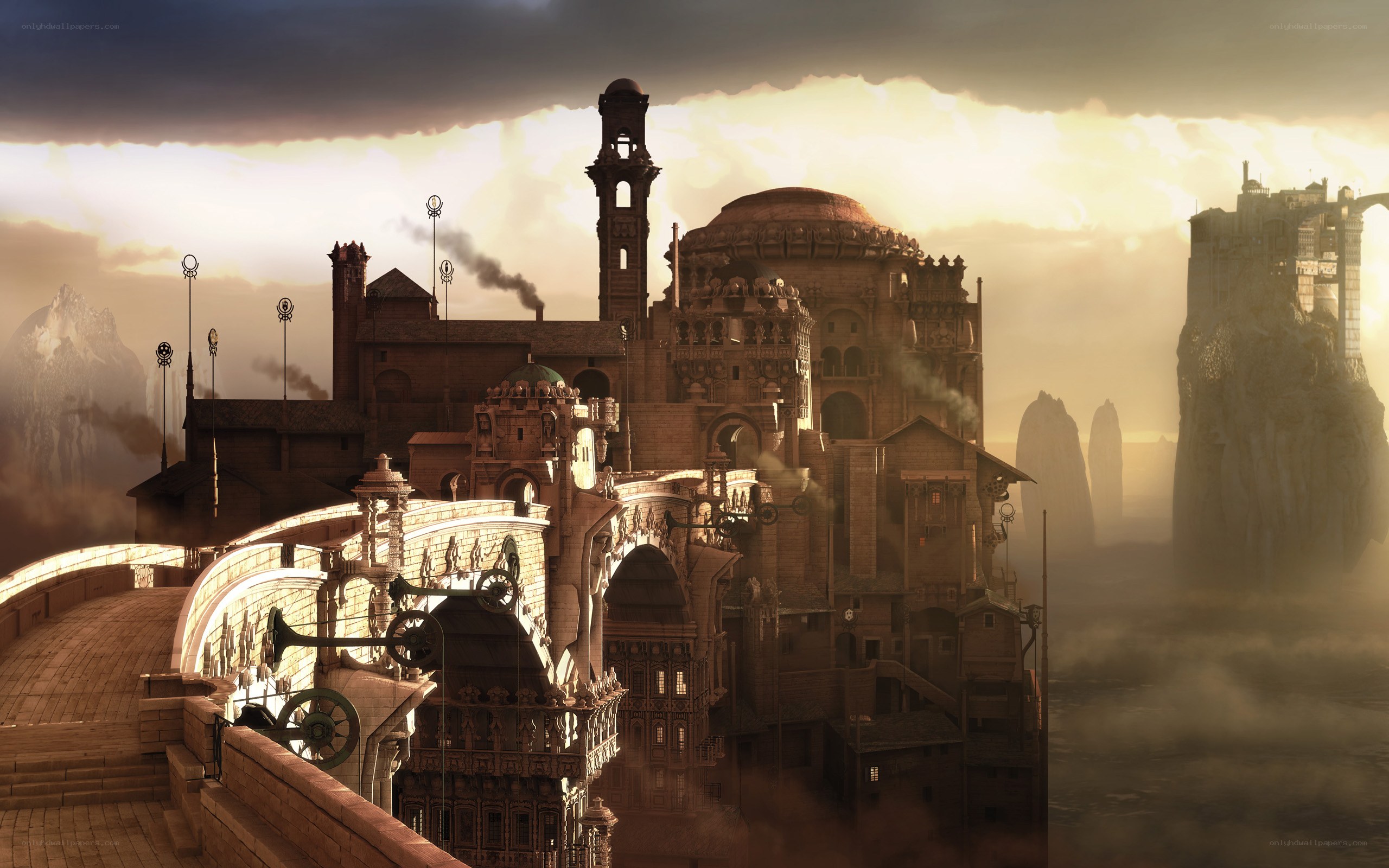 futuristic cityscape at sunset
