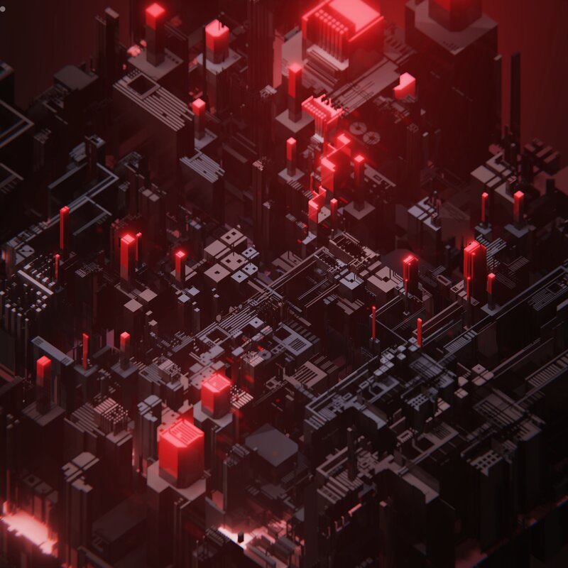 Futuristic Cityscape — Black, Dark, 3d Render