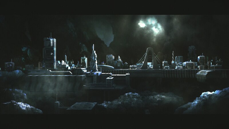 Futuristic Cityscape — Black, Dark, Night, Digital Art, Buildings