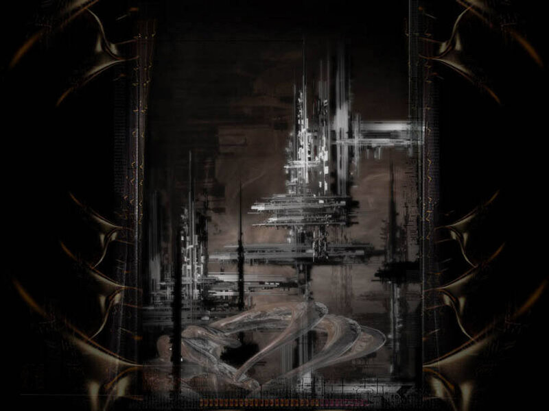 Futuristic Cityscape — Black, Dark