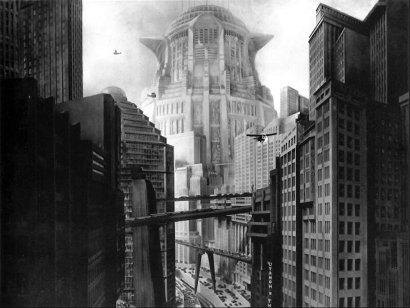 Futuristic Cityscape — Black, Dramatic, Illustration