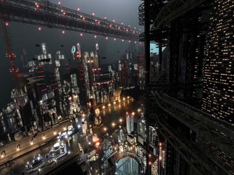Futuristic Cityscape — Black