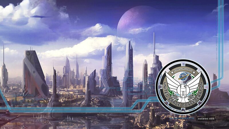 Futuristic Cityscape — Blue, Dramatic, Digital Art, Skyscrapers, Planet