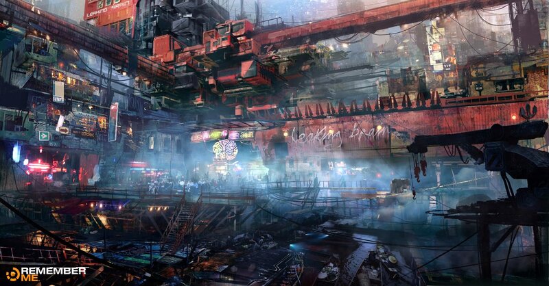 Futuristic Cityscape — Blue, Dystopian, Night
