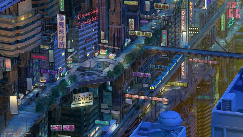 Futuristic Cityscape — Blue, Nocturnal, Night