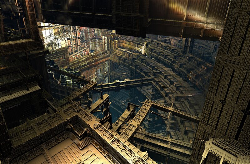 Futuristic Cityscape — Brown, Dramatic, Digital Art