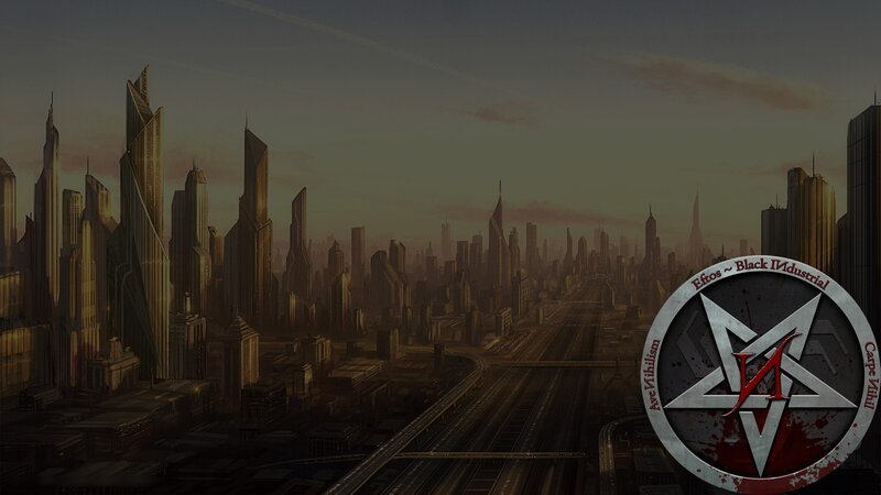 Futuristic Cityscape — Brown, Dramatic, Sunset, Digital Art, Skyscrapers, Highway