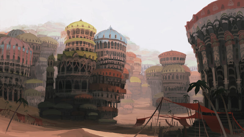 Futuristic Cityscape — Brown, Serene, Afternoon