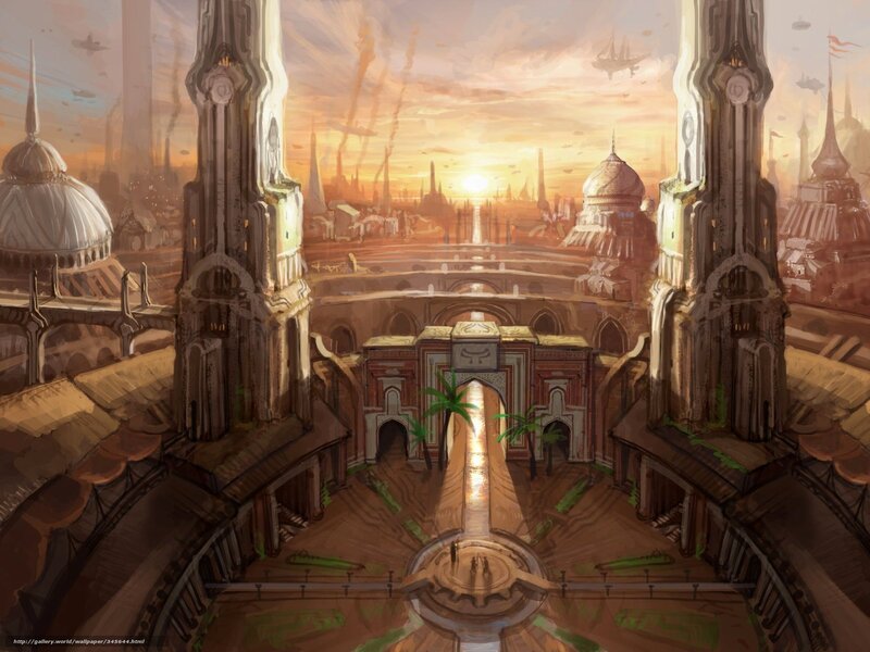 Futuristic Cityscape — Brown, Serene
