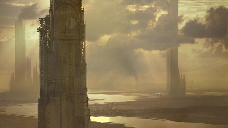 Futuristic Cityscape — Clouds