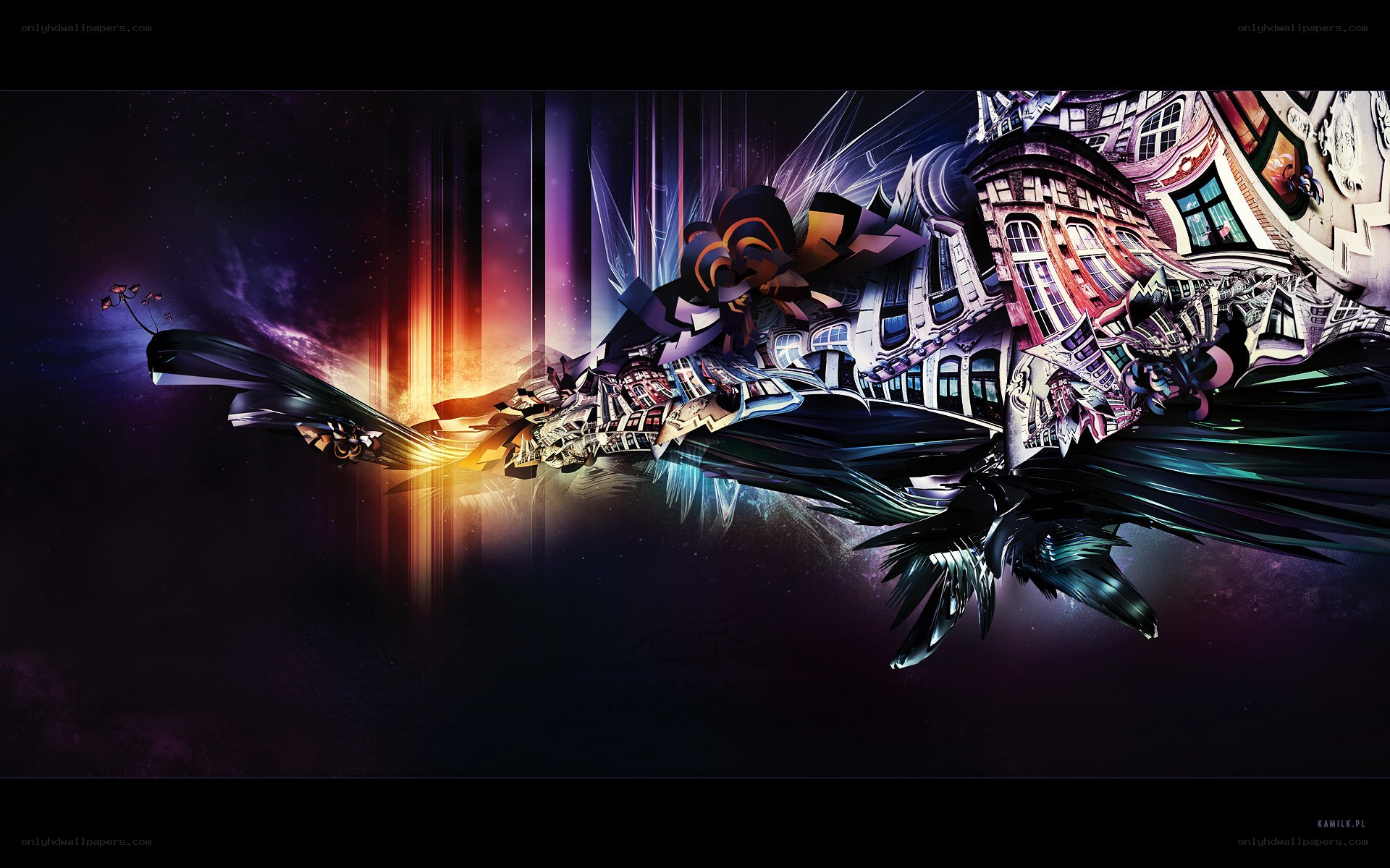 futuristic cityscape collage