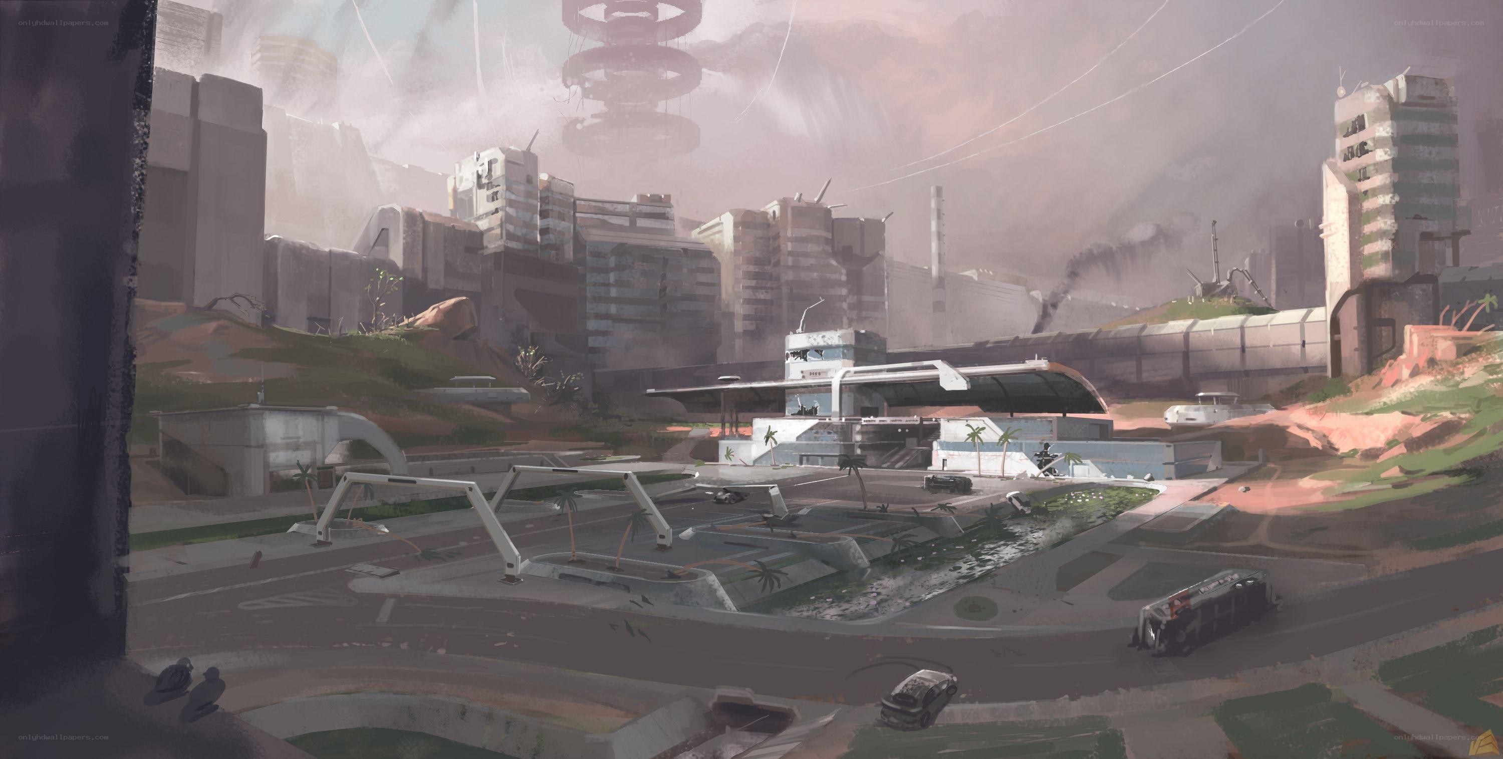 futuristic cityscape concept