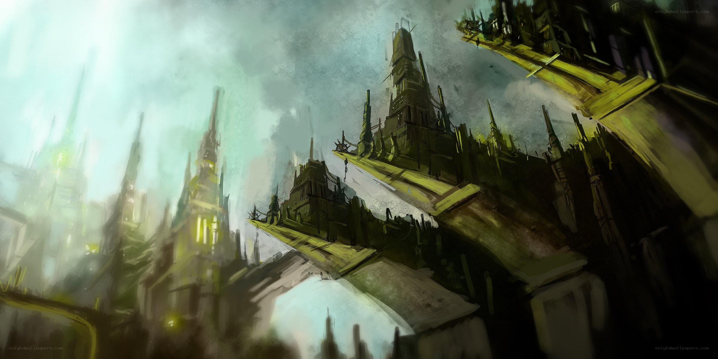 futuristic cityscape concept