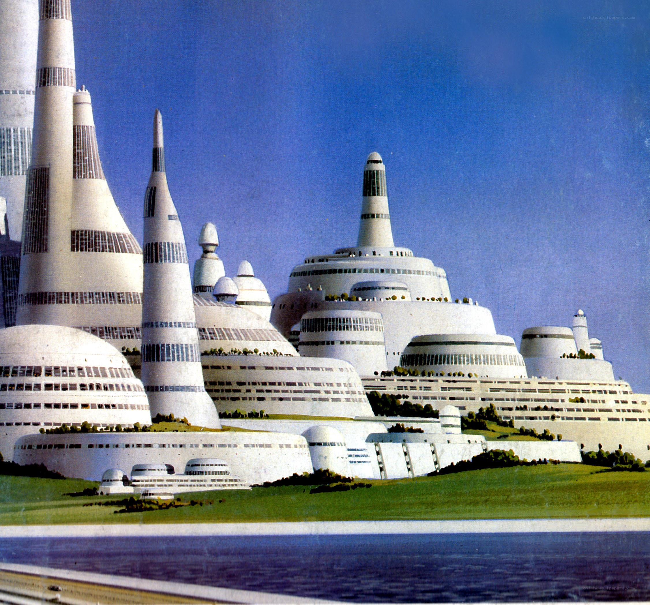 futuristic cityscape concept