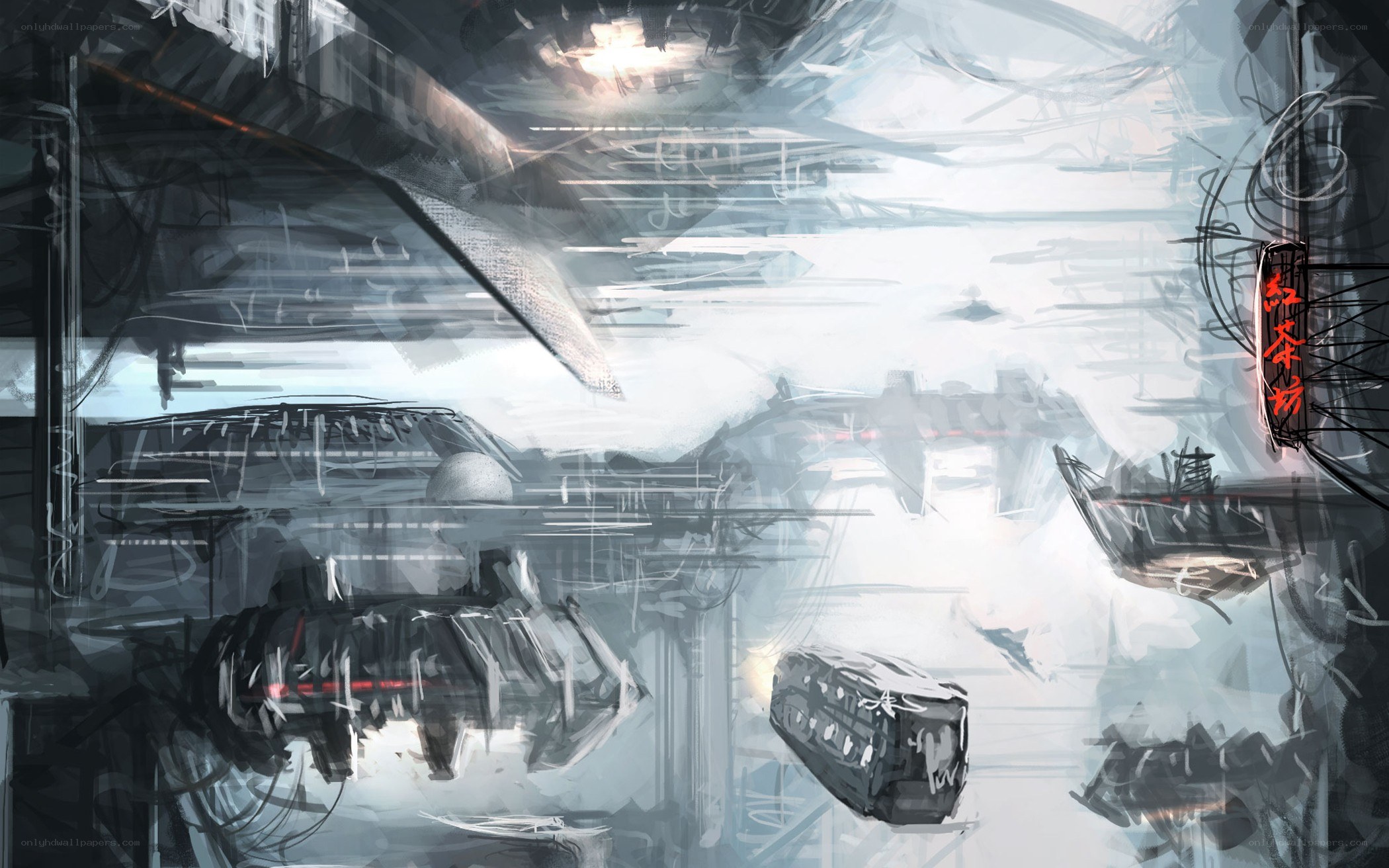 futuristic cityscape concept art