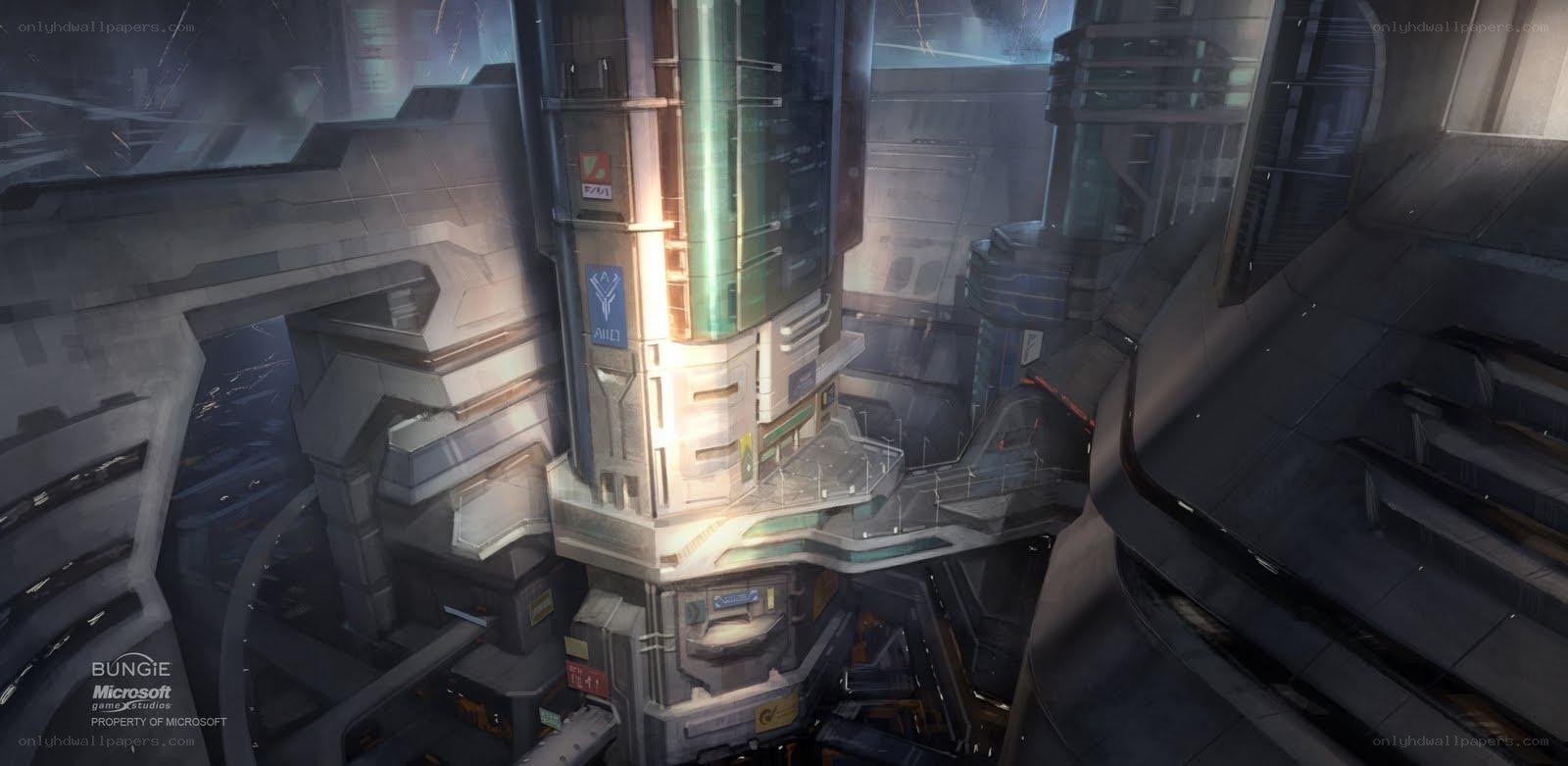 futuristic cityscape concept art