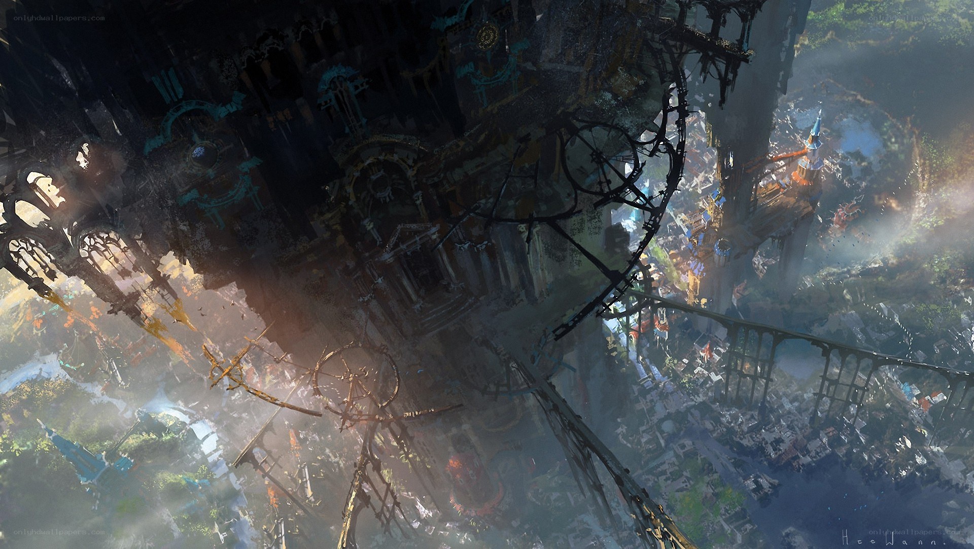 futuristic cityscape concept art
