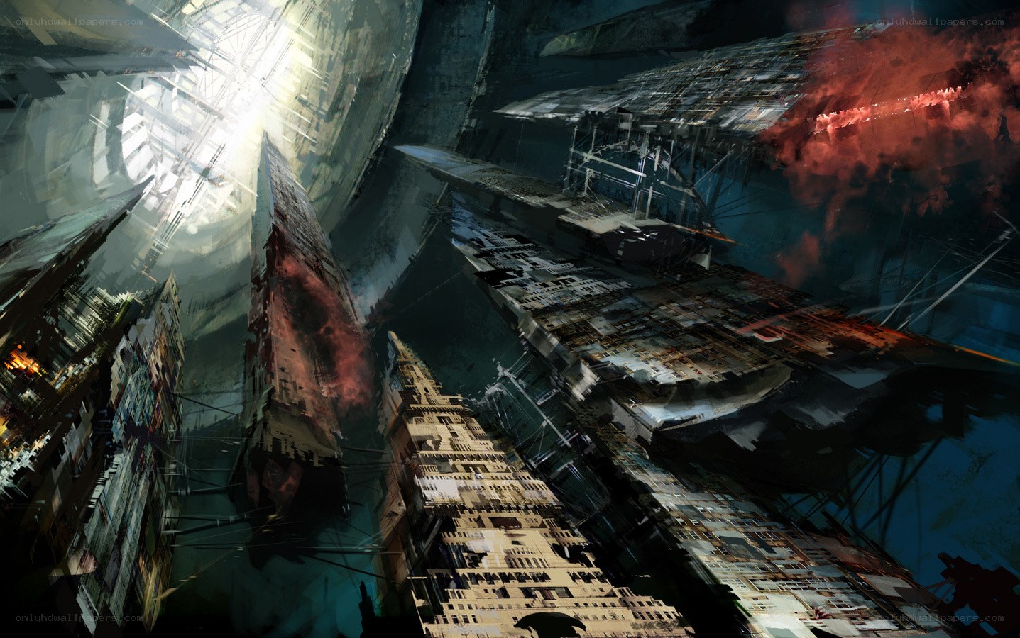 Futuristic cityscape concept art