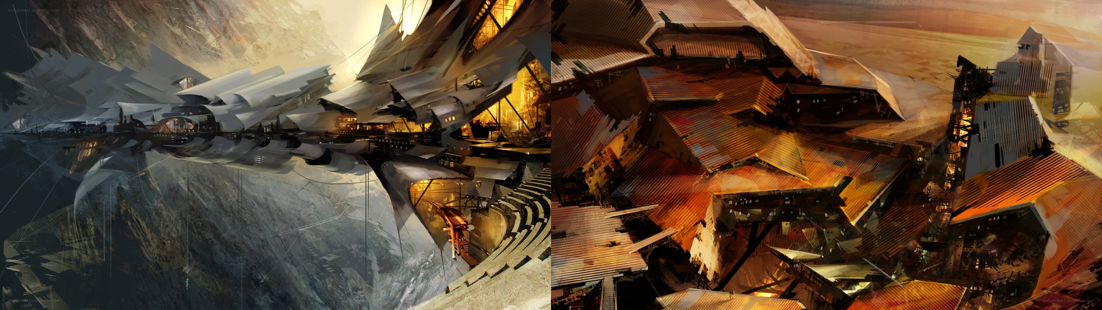 futuristic cityscape concept art