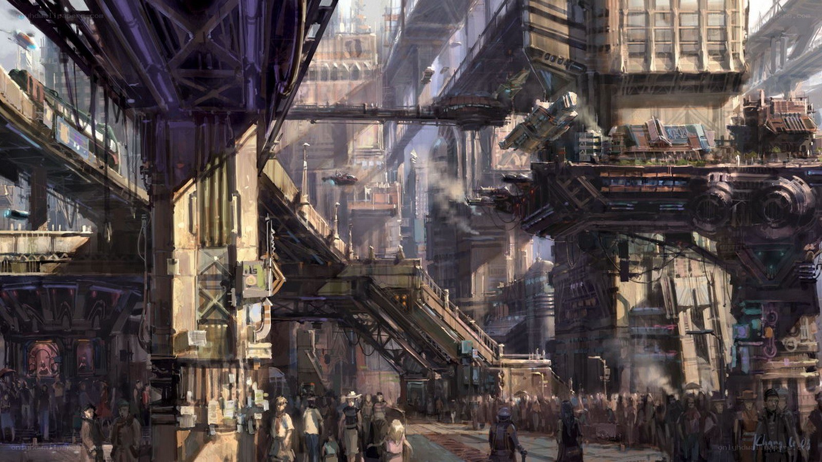 futuristic cityscape concept art
