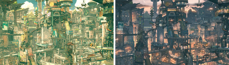 futuristic cityscape concept art