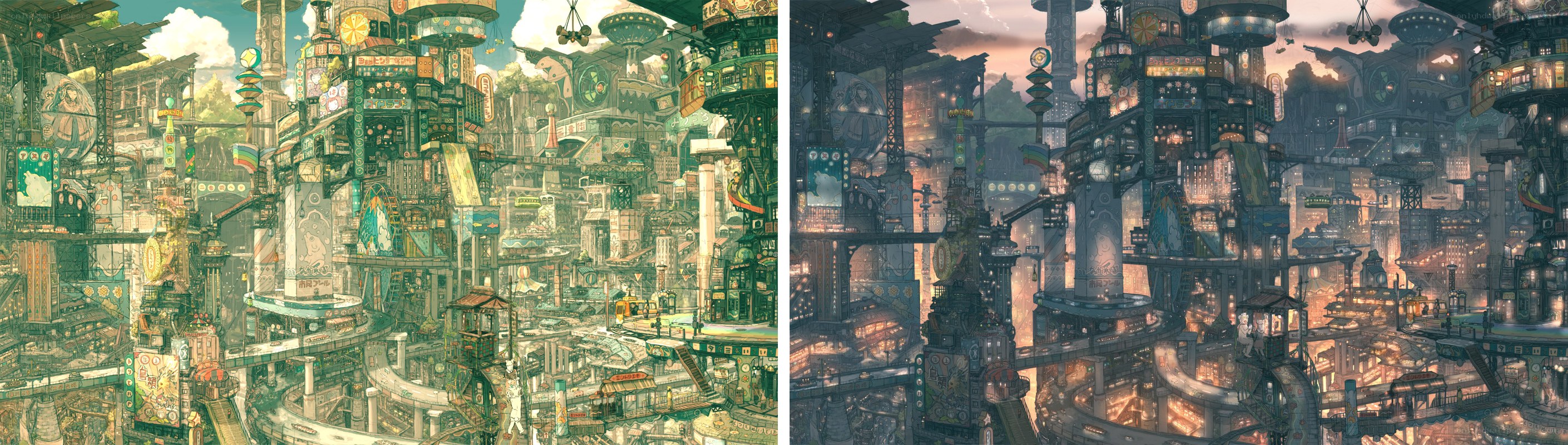 futuristic cityscape concept art