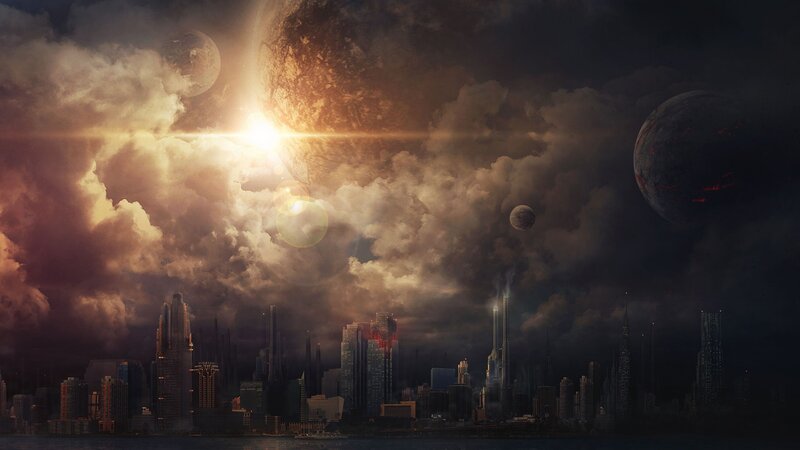 Futuristic Cityscape — Dark, Dramatic